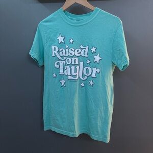 Comfort Colors Kids 'Raised on Taylor' Graphic Tee - Aqua Green